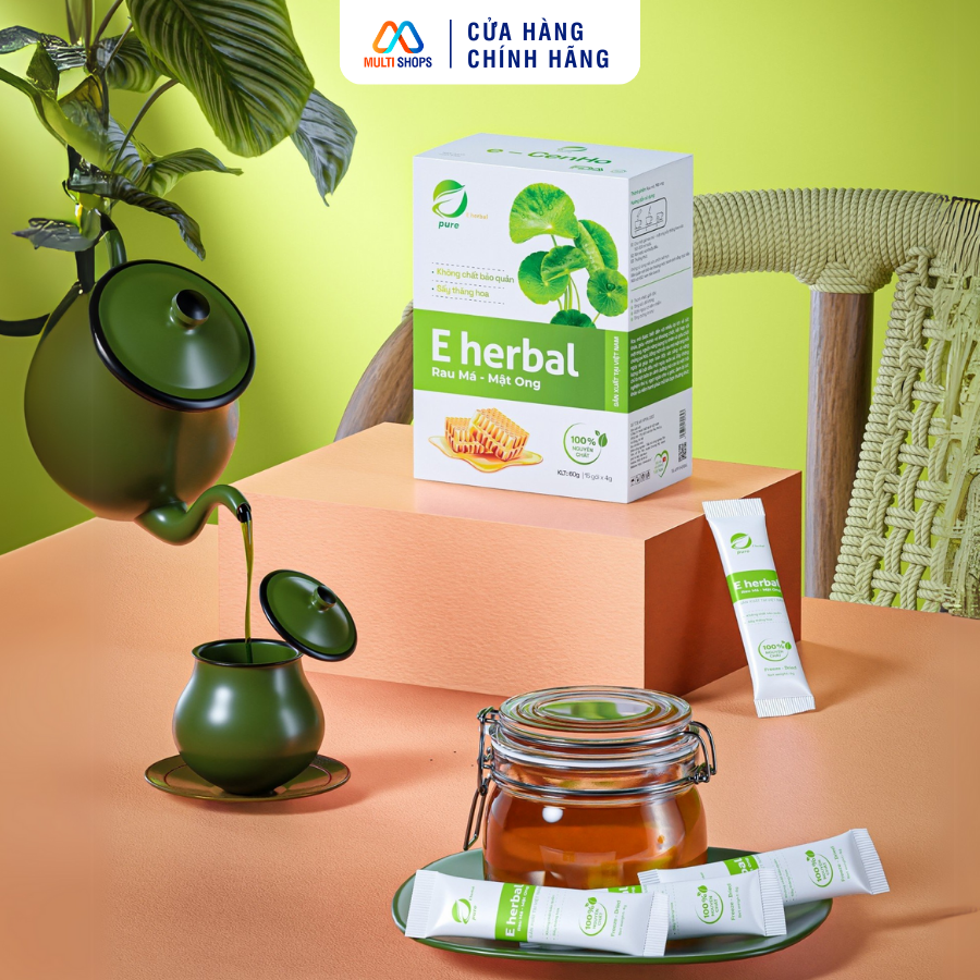Eherbal - Bột Rau Má, Mật Ong - Hộp 60g (15 gói x 4g)