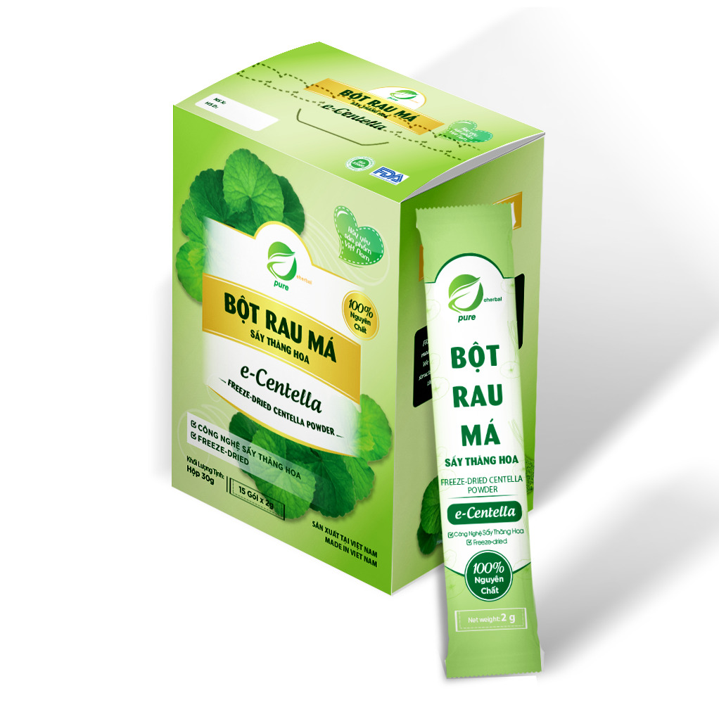 Bột Rau Má Sấy Thăng Hoa Eherbal15 Gói x 2g